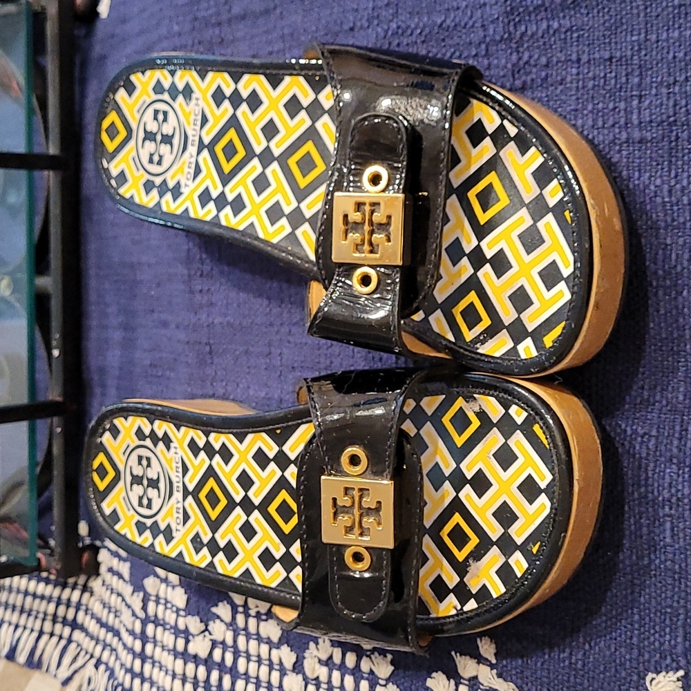 Tory Burch Black Geometric Sandals